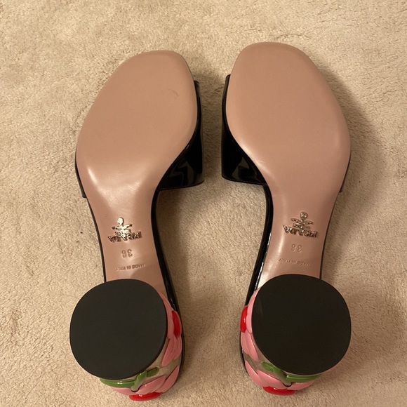 PRADA 65MM FLOWER HEEL SLIDE SIZE 38 - Picture 3 of 8